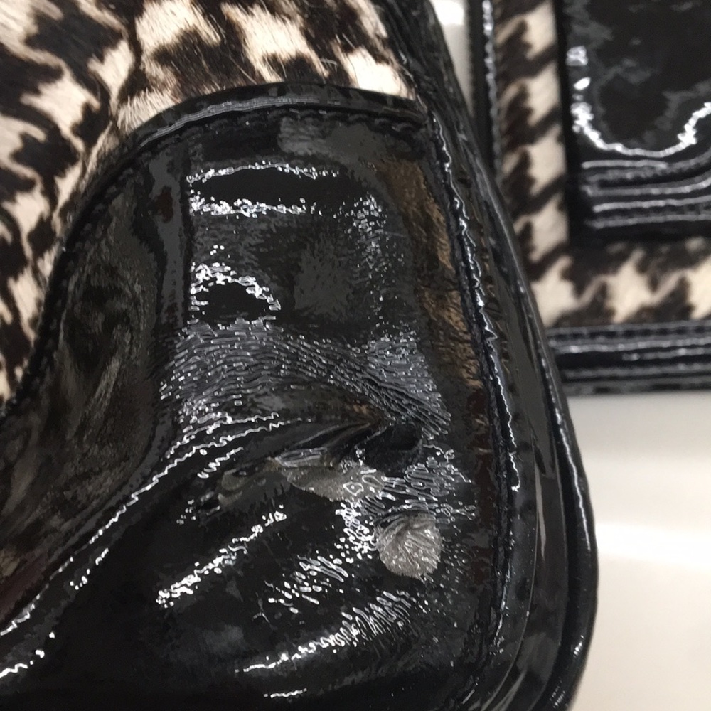 Cole Haan Houndstooth Patent Leather Bag & Wallet - Picture 7 of 13